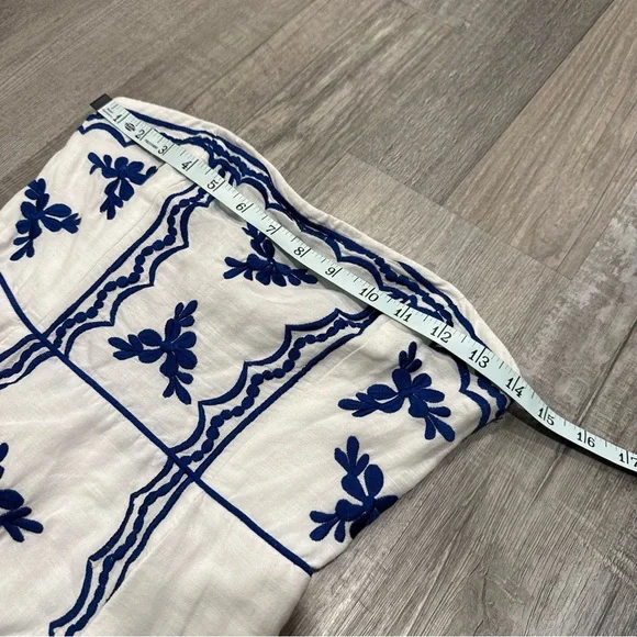 Anthropologie Moulinette Soeurs Embroidered Strapless Lidia linen dress size 2 - Picture 7 of 11
